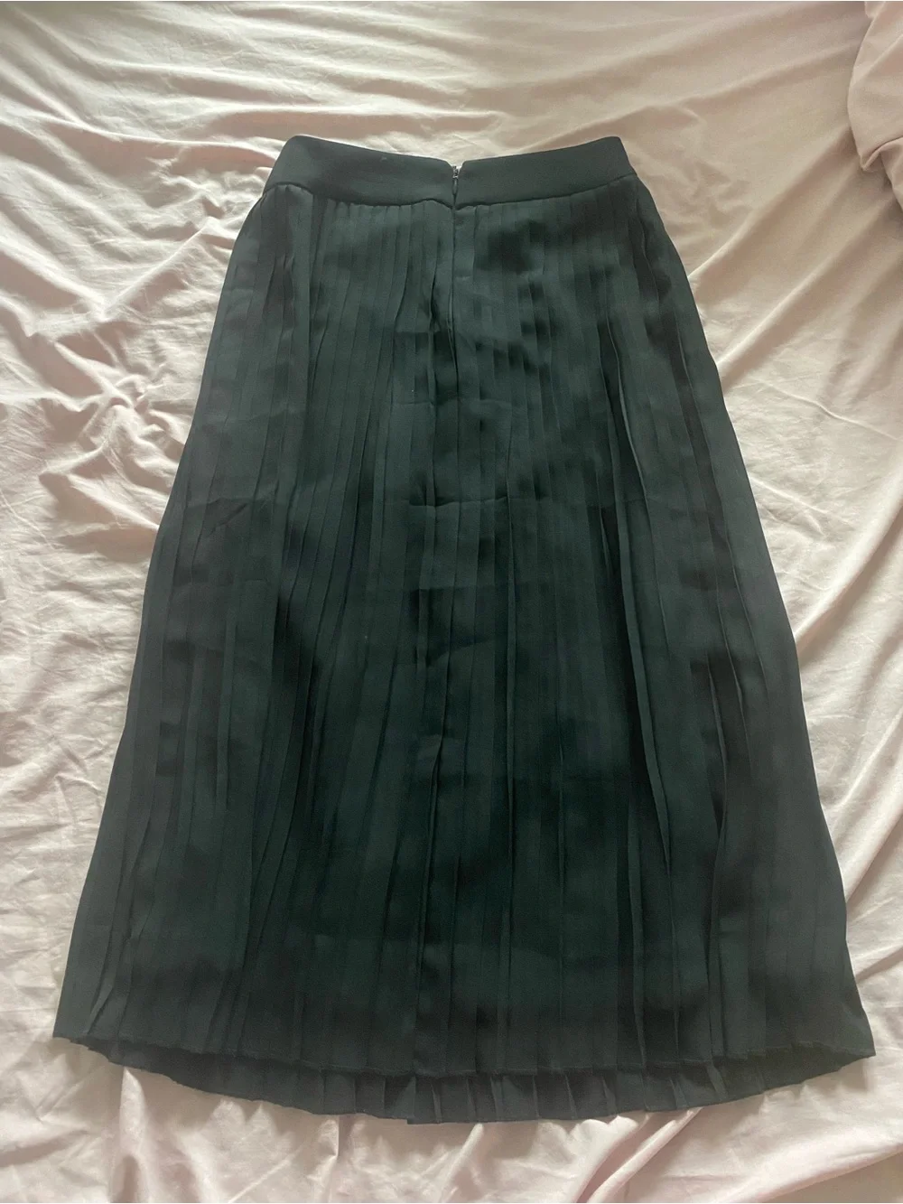 J Crew Black Pleated Midi Skirt